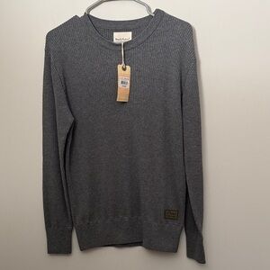 NWT Deus Ex machina principal crew sweater gray Marle 100% cotton ribbed S